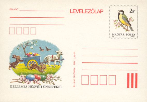 Briefkaart met Koolmees - 1986